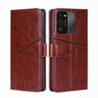 For Tecno Spark 8C / Spark GO 2022 Geometric Stitching Flip Leather Phone Case(Dark Brown) - 1