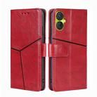 For Tecno Spark 9 Pro Geometric Stitching Flip Leather Phone Case(Red) - 1