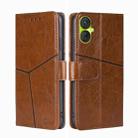 For Tecno Spark 9 Pro Geometric Stitching Flip Leather Phone Case(Light Brown) - 1