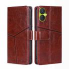 For Tecno Spark 9 Pro Geometric Stitching Flip Leather Phone Case(Dark Brown) - 1