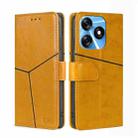 For Tecno Spark 10 4G Geometric Stitching Flip Leather Phone Case(Yellow) - 1