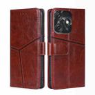 For Tecno Spark 10C Geometric Stitching Flip Leather Phone Case(Dark Brown) - 1