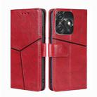 For Tecno Spark GO 2023 / Pop 7/Pop 7 Pro Geometric Stitching Flip Leather Phone Case(Red) - 1