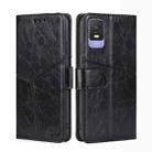 For TCL 403 Geometric Stitching Flip Leather Phone Case(Black) - 1