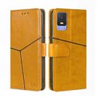 For TCL 403 Geometric Stitching Flip Leather Phone Case(Yellow) - 1