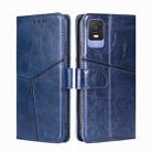 For TCL 403 Geometric Stitching Flip Leather Phone Case(Blue) - 1