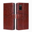 For Rakuten Big S Geometric Stitching Flip Leather Phone Case(Dark Brown) - 1