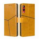 For Rakuten Hand 4G Geometric Stitching Flip Leather Phone Case(Yellow) - 1