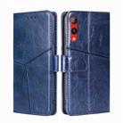 For Rakuten Hand 4G Geometric Stitching Flip Leather Phone Case(Blue) - 1