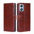 For Blackview A52 Geometric Stitching Flip Leather Phone Case(Dark Brown) - 1