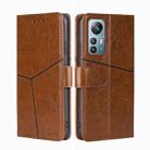 For Blackview A85 Geometric Stitching Flip Leather Phone Case(Light Brown) - 1