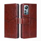 For Blackview A85 Geometric Stitching Flip Leather Phone Case(Dark Brown) - 1