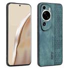 For Huawei P60 Art AZNS 3D Embossed Skin Feel Phone Case(Dark Green) - 1