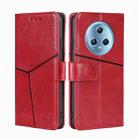 For Honor Magic5 Geometric Stitching Flip Leather Phone Case(Red) - 1