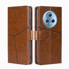 For Honor Magic5 Geometric Stitching Flip Leather Phone Case(Light Brown) - 1