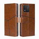 For Honor X5 4G Geometric Stitching Flip Leather Phone Case(Light Brown) - 1