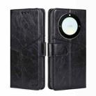 For Honor X40 Geometric Stitching Flip Leather Phone Case(Black) - 1