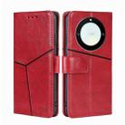 For Honor X40 Geometric Stitching Flip Leather Phone Case(Red) - 1