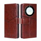 For Honor X40 Geometric Stitching Flip Leather Phone Case(Dark Brown) - 1