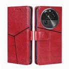 For OPPO Find X6 5G Geometric Stitching Flip Leather Phone Case(Red) - 1