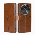 For OPPO Find X6 5G Geometric Stitching Flip Leather Phone Case(Light Brown) - 1