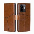 For Realme GT Neo 5 / GT3 / GT Neo 5 240W Geometric Stitching Flip Leather Phone Case(Light Brown) - 1