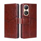 For vivo Y100 5G Geometric Stitching Flip Leather Phone Case(Dark Brown) - 1