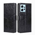 For Xiaomi Redmi Note 12 4G Global Geometric Stitching Flip Leather Phone Case(Black) - 1