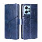 For Xiaomi Redmi Note 12 4G Global Geometric Stitching Flip Leather Phone Case(Blue) - 1