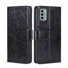 For Nokia G22 Geometric Stitching Flip Leather Phone Case(Black) - 1