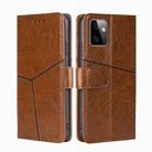 For Motorola Moto G Power 2023 Geometric Stitching Flip Leather Phone Case(Light Brown) - 1