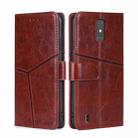 For ZTE Blade A32 Geometric Stitching Flip Leather Phone Case(Dark Brown) - 1