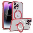 For iPhone 14 Metal Eyes Series MagSafe Magnetic Holder Phone Case(Red) - 1