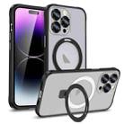 For iPhone 14 Metal Eyes Series MagSafe Magnetic Holder Phone Case(Black) - 1