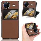 For vivo X Flip PU Leather PC Phone Case(Brown) - 1