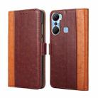 For Infinix Hot 12 Pro Ostrich Texture Flip Leather Phone Case(Brown) - 1