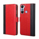 For Infinix Hot 12 Pro Ostrich Texture Flip Leather Phone Case(Red) - 1