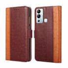 For Infinix Hot 12i Ostrich Texture Flip Leather Phone Case(Brown) - 1