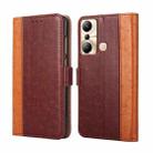 For Infinix Hot 20i Ostrich Texture Flip Leather Phone Case(Brown) - 1
