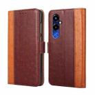 For Tecno Pova 4 Pro Ostrich Texture Flip Leather Phone Case(Brown) - 1