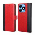 For Tecno Spark 10 4G Ostrich Texture Flip Leather Phone Case(Red) - 1