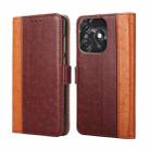 For Tecno Spark 10C Ostrich Texture Flip Leather Phone Case(Brown) - 1