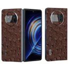 For Huawei Mate X3 Genuine Leather Ostrich Texture Phone Case(Coffee) - 1