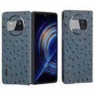 For Huawei Mate X3 Genuine Leather Ostrich Texture Phone Case(Blue) - 1