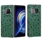 For Huawei Mate X3 Genuine Leather Ostrich Texture Phone Case(Green) - 1