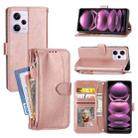 For Redmi Note 12 5G Global Oil Skin Zipper Wallet Leather Phone Case(Rose Gold) - 1