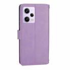 For Redmi Note 12 Pro 5G Global Oil Skin Zipper Wallet Leather Phone Case(Purple) - 3