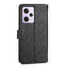 For Redmi Note 12 Pro 5G Global Oil Skin Zipper Wallet Leather Phone Case(Black) - 3