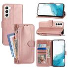 For Samsung Galaxy S23 5G Oil Skin Zipper Wallet Leather Phone Case(Rose Gold) - 1