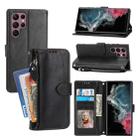 For Samsung Galaxy S23 Ultra 5G Oil Skin Zipper Wallet Leather Phone Case(Black) - 1